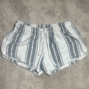 Ocean Drive women’s small White and Blue cotton shorts nautical comfy beach